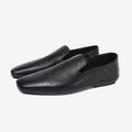 イタリアンシュリンクレザー スクエアトゥ 2WAYバブーシュ 超軽量フラットパンプス