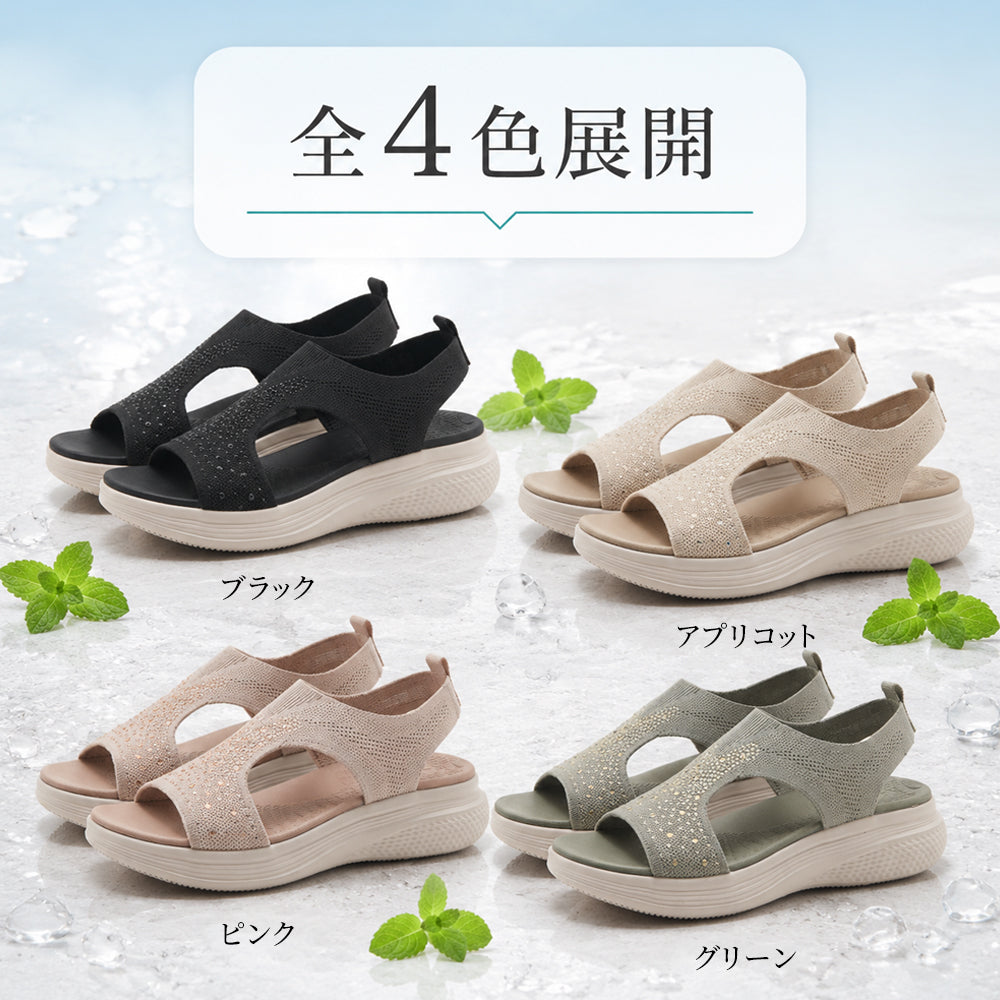 厚底 ラインストーン サンダル カジュアル