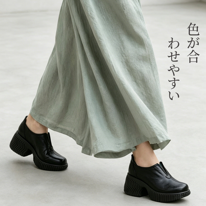 【当店売れ筋】「7.5cmヒール」厚底クッション・軽量・撥水◎ 梅雨に最適・幅広/甲高OK