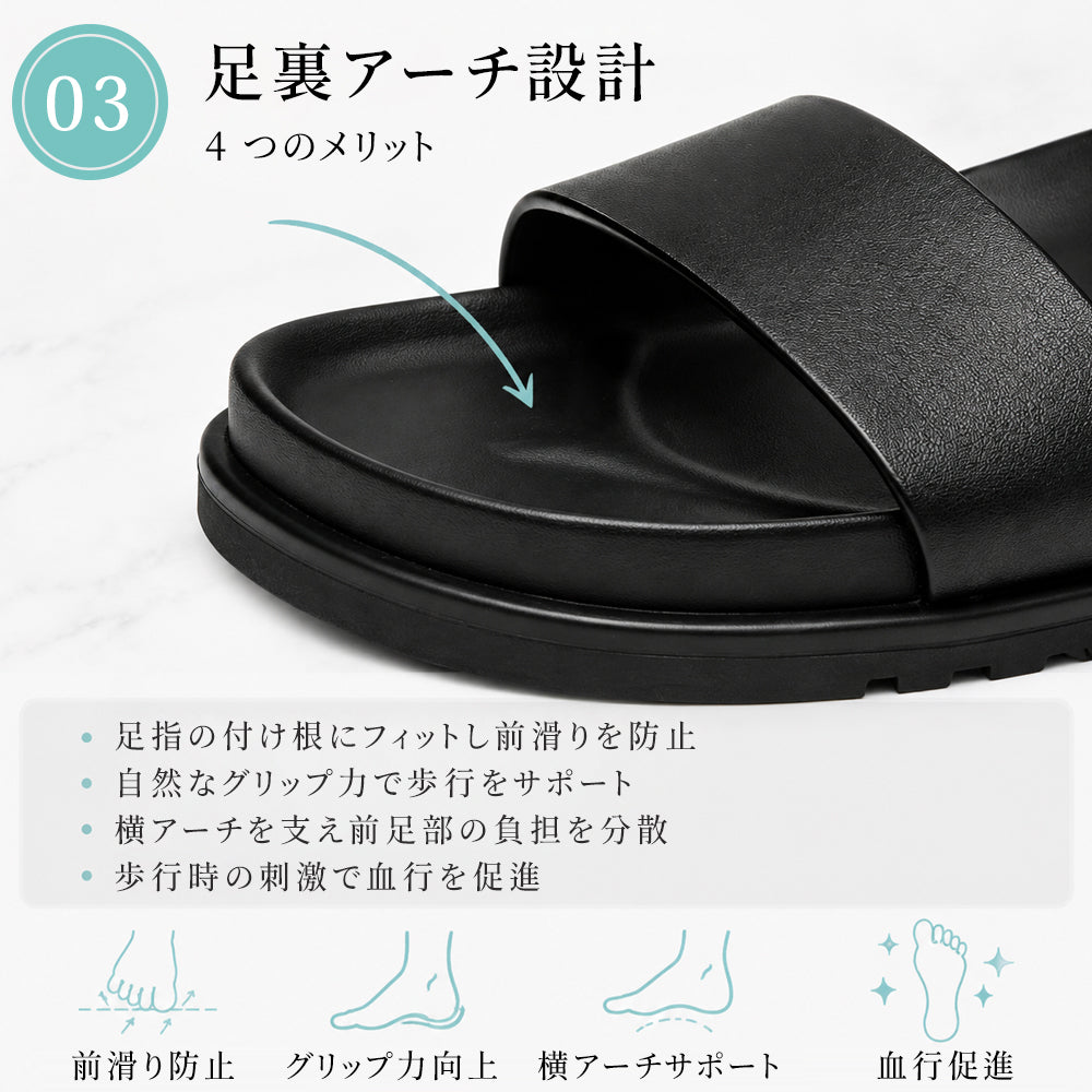 レディース 牛革 サンダル 厚底 ワンストラップ ローマンサンダル