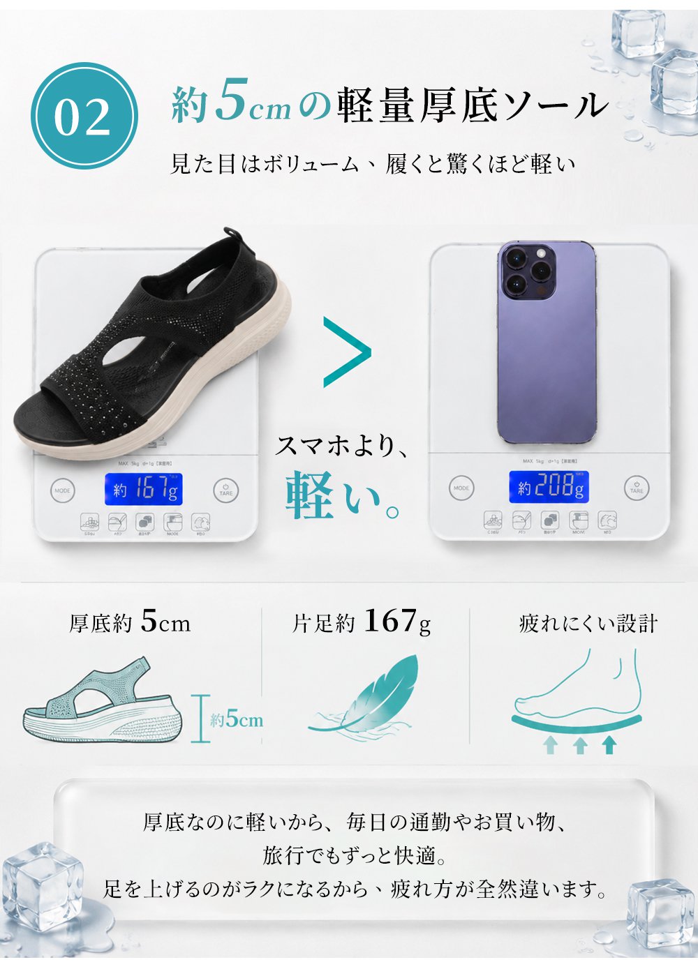 厚底 ラインストーン サンダル カジュアル