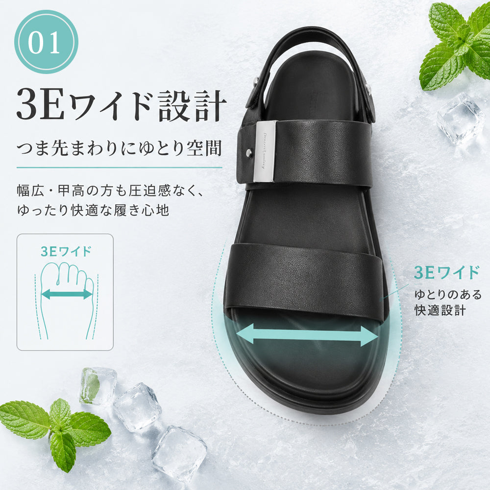 レディース 牛革 サンダル 厚底 ワンストラップ ローマンサンダル