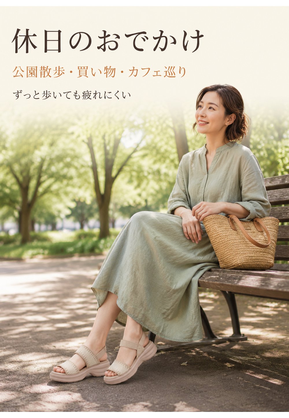厚底・軽量・快適なサンダル